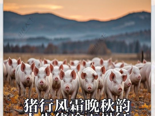 猪行风霜晚秋韵，人生猪途无畏征