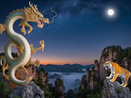 探寻自然奇观，野外风光之旅中的龙腾虎跃生肖探险记
