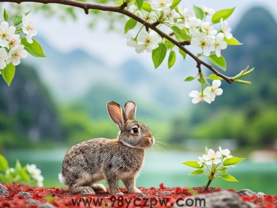 绿波红浪竞生肖，兔踏清明花落后—揭秘梨花春意下的生肖生肖兔之谜