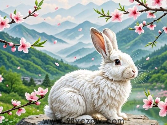 生肖兔寓意吉祥，盈盈桃花笑春风，探寻传统生肖之美