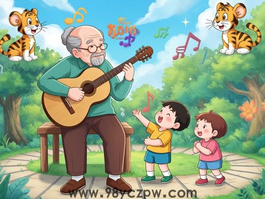 老人弹琴童声共唱，温馨画面描绘和谐生肖音符之旅