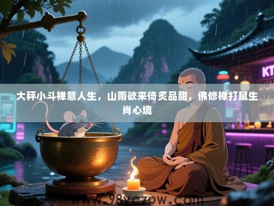 大秤小斗禅意人生，山雨欲来倚炙品甜，佛修禅打鼠生肖心境